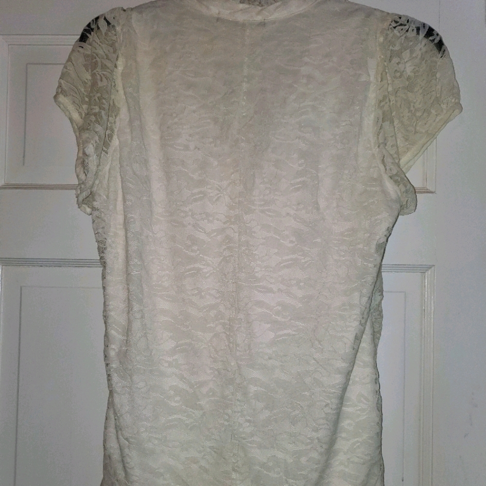 Heart soul plus size white lace shirt.
